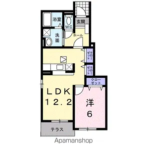 サニークローヴB【1階】の間取り