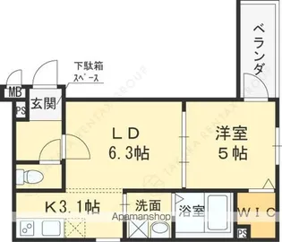 フジパレス東中浜【3階】の間取り