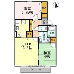 ビューラーやすらぎ D棟【1階】の間取り