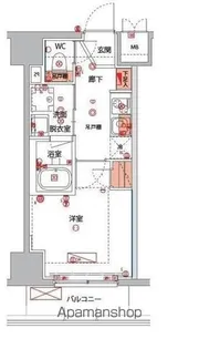 ハーモニーレジデンス横浜大通り公園EIRAKU【6階】の間取り