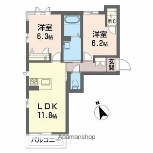 BEREO COMFORT KITASHIMADA【2階】の間取り