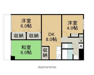 パークサイド・テラダ【102号室】の間取り