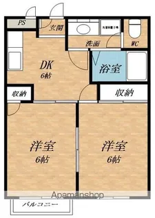 リバーフィールドA棟【202号室】の間取り