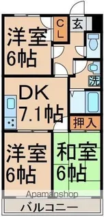 ヒルトップD棟【3階】の間取り