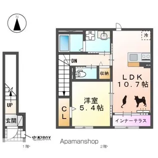仮)北名古屋市石橋新築アパート【2階】の間取り