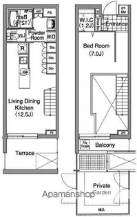 東京都新宿区弁天町【マンション】の間取り