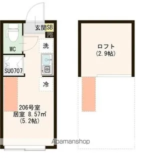 レジデンス・イン初台【206号室号室】の間取り