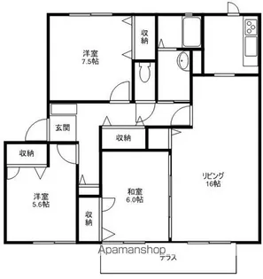 エクセラン膳所【A202号室】の間取り