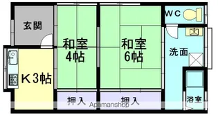 喜多住宅北棟【2階東号室】の間取り