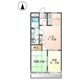 ピュアクリスタル雅【102号室】の間取り