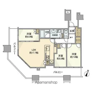 サウスゲートタワー川口【3階】の間取り