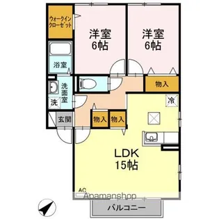 ヴェルドミール川口 A棟【1階】の間取り