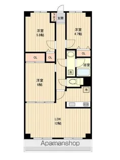 パルティール茂呂【1階】の間取り