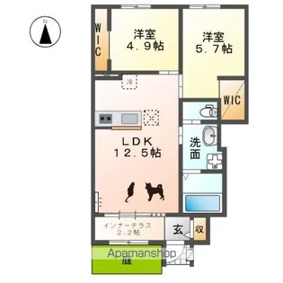 エスペランスYⅡ【1階】の間取り