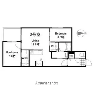 LIISA円山裏参道【102号室】の間取り