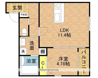 プレミール郡津【1階】の間取り