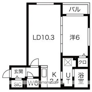 クラリス平岸Ⅱ【2階】の間取り