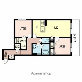 シャーメゾンシャルム磯上【1階】の間取り