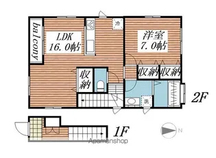 Kハウス【201号室】の間取り