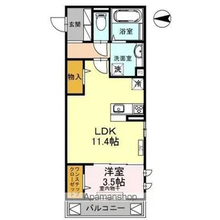 サル・ド・セジュール(南田辺)【2階】の間取り