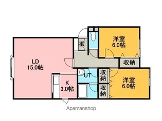 モデュロール新発寒【202号室】の間取り