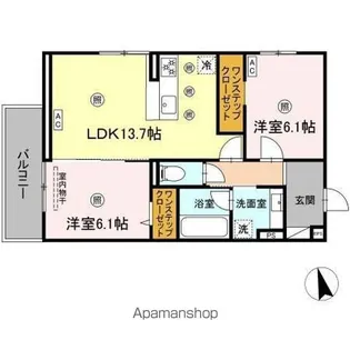 パールドブルム【3階】の間取り