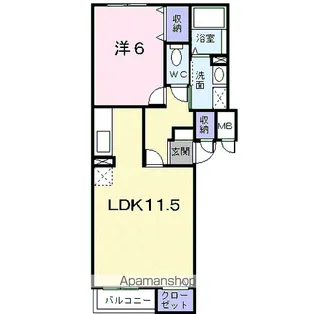 ジェルメ日乃出町【3階】の間取り