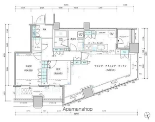 パークタワー勝どき サウス棟【12階】の間取り