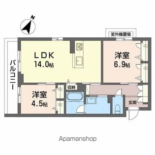 シャーメゾン上大利レジデンス【3階】の間取り