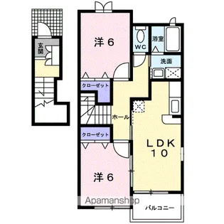リーブ ホソエC【2階】の間取り