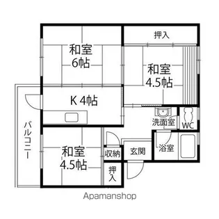 将監団地二街区【11206号室】の間取り