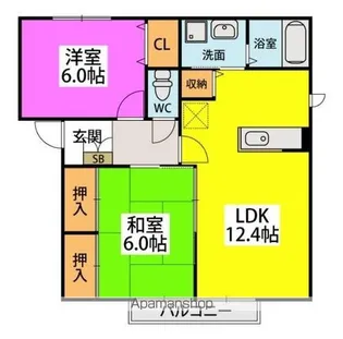 メルベーユ【C-202号室】の間取り