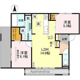 D-residence下田部A【1階】の間取り