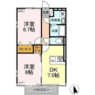 パセオあさかの【2階】の間取り