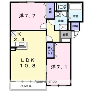 ジェルメ海岸町【1階】の間取り