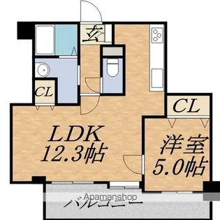 グランルミネ山鼻【6階】の間取り