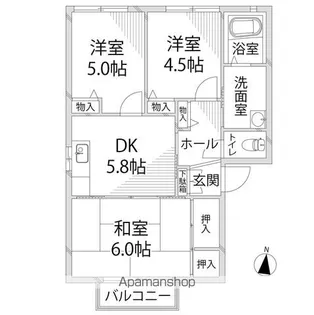 レジデンス新在家A棟【2階】の間取り