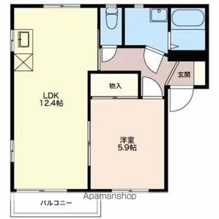 ディアス上杉【A201号室】の間取り