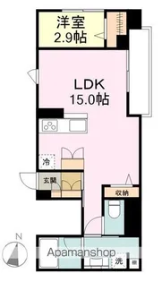 ベレオ・花京院【4階】の間取り