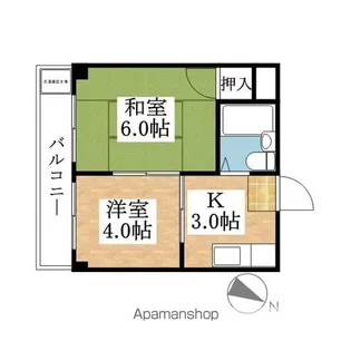 コーポ園城【201号室】の間取り