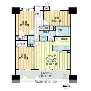 ネオグランデ藤ヶ丘【3階】の間取り