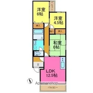 プリオール牧野【3階】の間取り