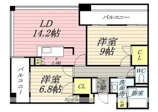 ラフィネタワー札幌南3条【7階】の間取り