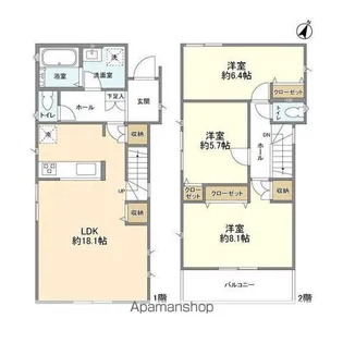 埼玉県春日部市牛島【一戸建】の間取り