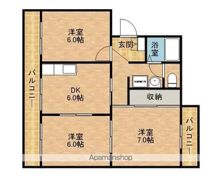 ヤマサハイツ【302号室】の間取り