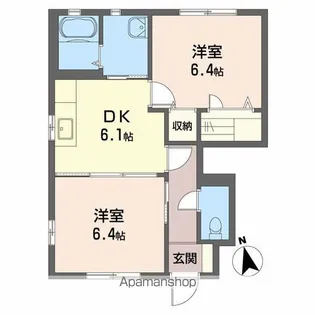 徳島県徳島市南沖洲1丁目【アパート】の間取り