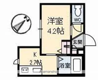 グランドベレオ明治町【1階】の間取り