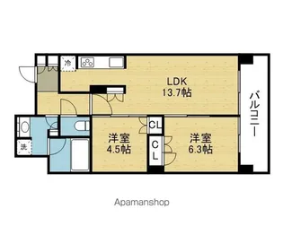 グランドメゾン大阪上本町【12階】の間取り