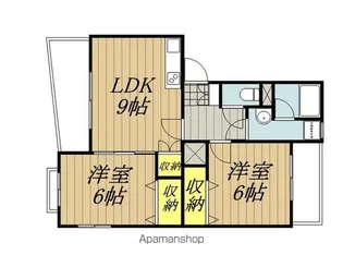ガーデンハイム樗 3番館【3-202号室】の間取り