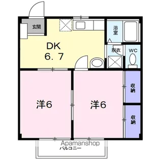 タウンズ永山【1階】の間取り